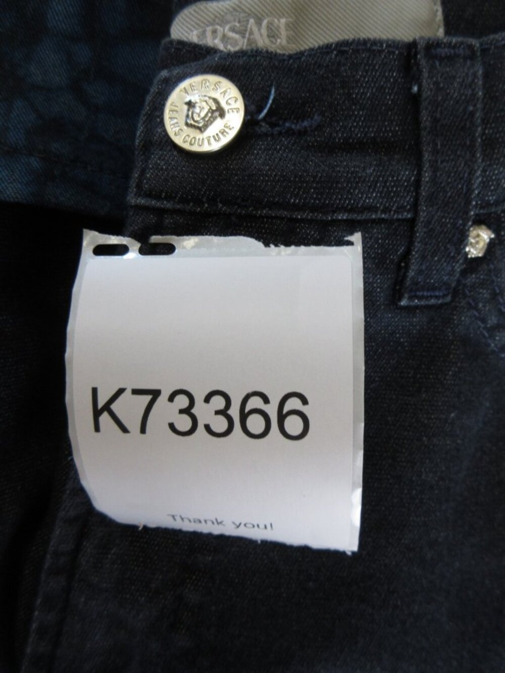Versace Jeans Couture Jeans 26 Flip Cuff Denim Stretch Pants Italy - Picture 15 of 15